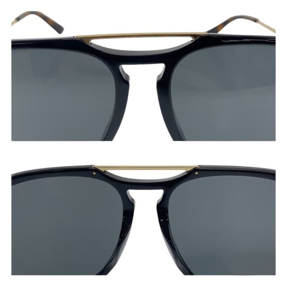 Gucci Black Brown Gold Hardware Plastic Gg0321 S 001 5519 145 Sunglasses main image 6